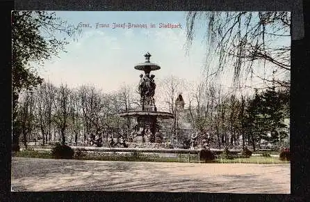 Graz. Franz josef Brunnen im Stadtpark.