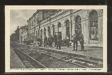 Kowno. Der erste deutsche Stab auf dem Bahnhof.