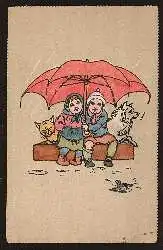 Liebespaar mit Regenschirm