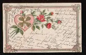 Blumen. Litho und Prägedruck