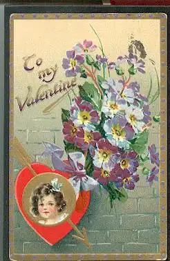 To my Valentime. Litho und Prägedruck.