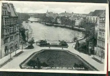 Königsberg Pr. Münzplatz mit Blick über dem Schlossteich.