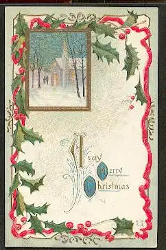 A Merry Christmas. Litho und Prägedruck