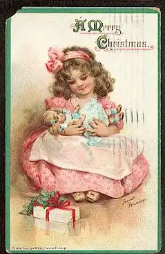 A Merry Christmas. Litho und Prägedruck. J. Brundage.