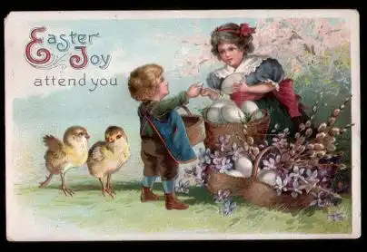 Easter Joy. Litho und Prägedruck