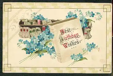 Best Birthday Wishes. Litho und Prägedruck