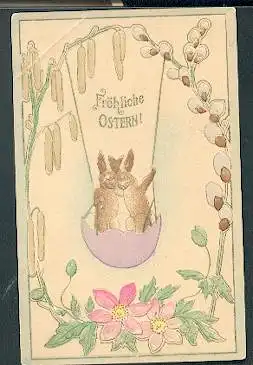 Fröhliche Ostern. Litho und Prägedruck