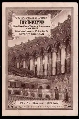 USA. Detroit. Michigan. FoxTheatre.(13x9 cm)