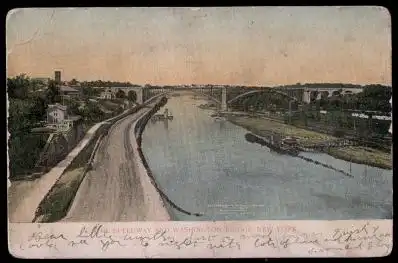 USA. New York. The Speedway and Washington Bridge.