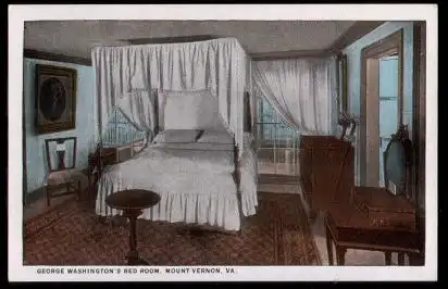 USA. VA, George Washington&#039;s bed room. Mount Vernon.