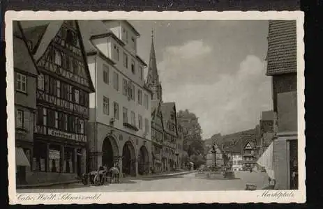 Calw. Württ. Schwarzwald. Marktplatz