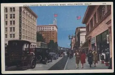 USA. Hollywood. Calif. Hollwood Blvd. Looking East.