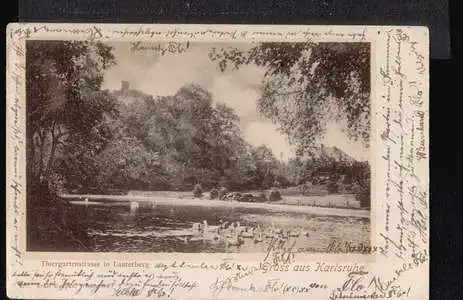 Karlsruhe. Gruss aus Thiergartenstrasse in Lauterberg