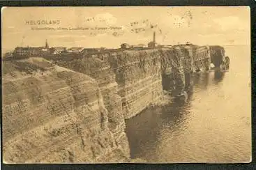 Helgoland. Südwestküste, elektr. Leuchtturm und Funken