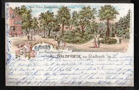 Gladbeck. Gruss aus Restaurant Waldfriede