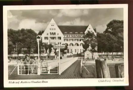 Glücksburg. Ostseebad. Blick auf Matthias Claudius Heim