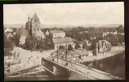 Hameln a.d. Weser. Weserpartie mit Münster und Weserbrücke