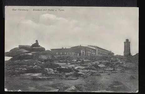 Bad Harzburg. Brocken mit Hotel und Turm