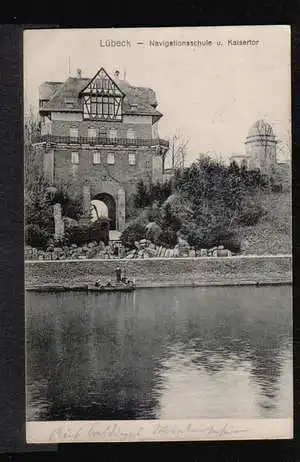 Lübeck. Navigationsschule und Kaisertor