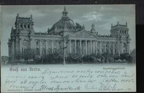 Berlin. Gruss aus. Reichstagsgebäude.