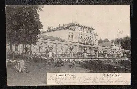 Bad Neuheim. Kurhaus mit Terrasse