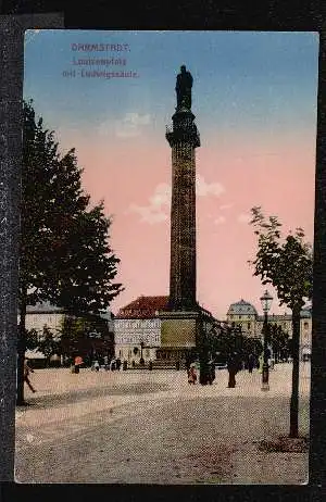 Darmstadt. Luiseplatz mit Ludwigssäule