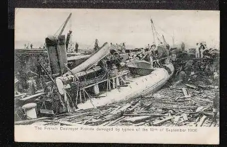 Typhoon. The French Destroyer Fronde demaged bei.1906