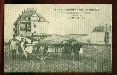 x00016; Die erste Flugmaschine Sachsens (Aeroplan).Reprint.
