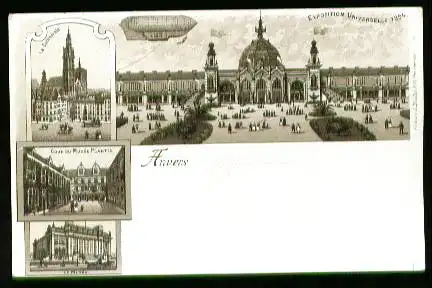 x00236; Exposton Unverselle 1894,La Cathedraele,cour de musee plantn,le musee.