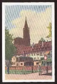x02269; Strasbourg. La Cathedrale vue du Quai des Bateliers.