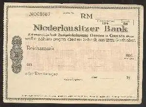 x03817; Scheck. Niederlausitzerbank. Keine AK.