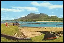 x05621; Croagh Patrick and the beach, Old Head, Louisburgh, Co.Mayo, Ireland.