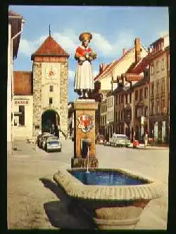 x07553; Villingen. Alt Villingerin Brunnen und Bickentor.