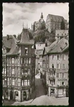 x09776; Marburg a. d. Lahn. Marktplatz mit Schloss.