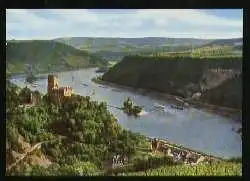 x10093; KAUB Burg Gutenfels und die Pfalz im Rhein.