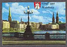x10867; Hamburg. Blick von der Lombardsbrücke auf die Innenstadt.