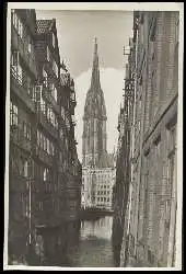 x11376; Hamburg. Steckelhörnfleet und Nikolaikirche.