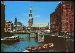 x11395; Hamburg. Freihafen. Speicherhäuser und St. Katharinenkirche.