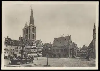 x11418; Halberstadt. Holzmarkt mit dem Rathaus und den Türmen der Martinikirche.