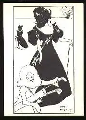 x13342; Aubrey Beardsley. Entwurf für eine Golf Einladungskarte.