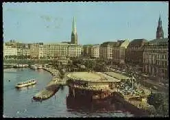 x13426; Hamburg. Jungfernstieg und Alsterpavillon.