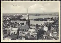 x13474; Hamburg. Rathaus mit Blick auf Binnen und Außenalster.