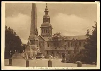 x13532; Worms. Ludwigsplatz, Martinskirche und Ludwigsdenkmal.