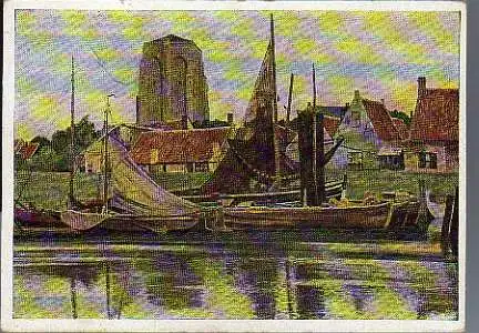 x15077; Clarenbach, Max. Fischerhafen am Abend. Haus der Deutschen Kunst Nr. 249.