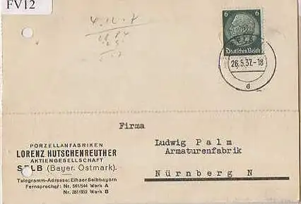 x15612; Firmenkarten; Selb Bayer. Ostmark. Lorenz Hutschenreuther. Porzellanfabriken. AG