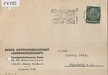 x15792; Firmenkarten; Essen DEGEA AG (Auergesellschaft)