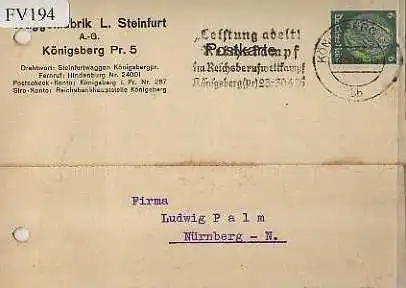x15794; Firmenkarten; Königsberg Pr.5, L. Steinfurt Waggonfabrik