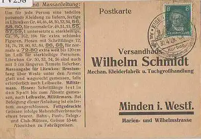 x15838; Firmenkarten; Minden i. Westf. Versandhaus Wilhelm Schmidt