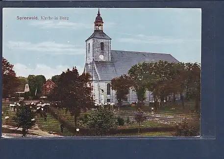 AK Spreewald Kirche in Burg 1920