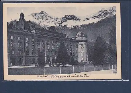 AK Innsbruck Hofburg gegen die Nordkette, Tirol 1920